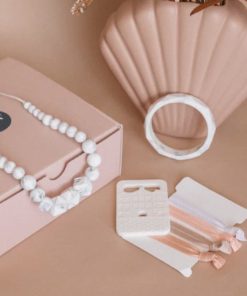 Coffret Cadeau de naissance Marbre - Blanc Blanc Gris