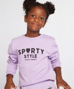 Sweat en molleton avec message imprimé - Violet