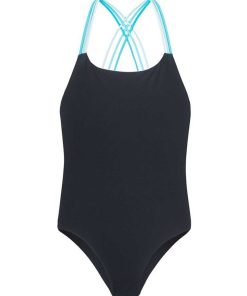 Aquawave Maillot de bain une pièce Harma pour filles - Noir Bleu