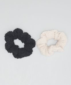 Lot de 2 chouchous sherpa - Noir/beige