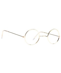 Lunettes rondes métal sans verre - doré