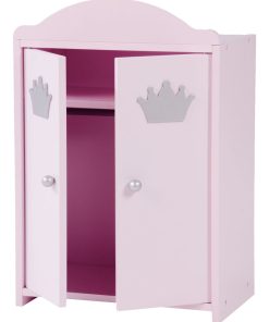 ROBA Armoire Poupée "Princesse Sophie" avec Tringle à Vêtements et Étagère - Dès 18 Mois - Rose - N/A