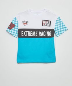 T-shirt manches courtes 'famous' - Bleu