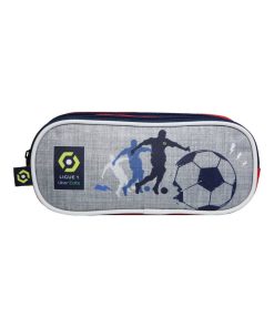 BAGTROTTER Trousse scolaire 2 compartiments Ligue 1 Uber Eats Football Grise - Gris
