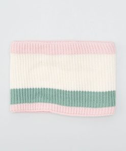 Snood en maille - Vert/rose/blanc