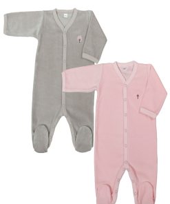 Eveil Et Nature Lot De 2 Dors-bien Velours Coton Bio - Rose