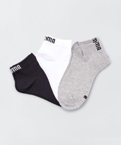 Lot de 3 paires de chaussettes 'Puma' tige courte - gris/blanc/noir