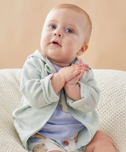 Veste sweat à capuche en coton BIO, pistache - Vert