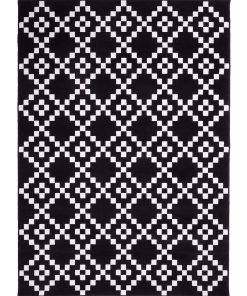 Tapis salon 140x200 AF LERUM Noir OEKO TEX fabriqué en Europe idéal pour Salon - Noir