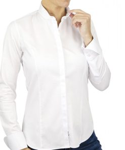 Chemise femme col mao CELIA - Blanc