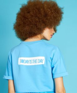 Tee-shirt crop top - Bleu