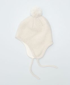 Bonnet péruvien en tricot - Beige