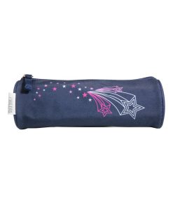 BAGTROTTER Trousse scolaire ronde Phileas Bleue Etoiles - Bleu