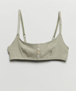 Brassière en maille côtelée - Vert