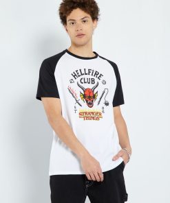 T-shirt en jersey 'Stranger Things' - noir