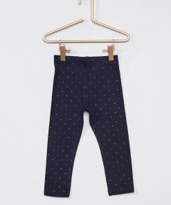 Legging long fantaisie - bleu nuit pois