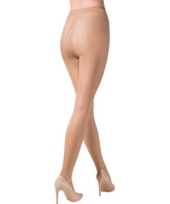 Collant voile avec couture Linette 20D - Beige