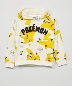 Sweat à capuche 'Pokémon' 'Pikachu' - Blanc/jaune