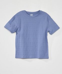 T-shirt en maille jersey fantaisie - Bleu