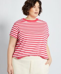 T-shirt rayé - Blanc
