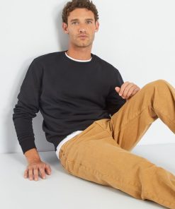 Sweat en molleton uni - noir