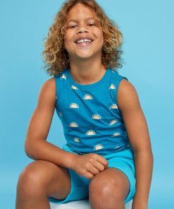 Débardeur en jersey imprimé - Bleu