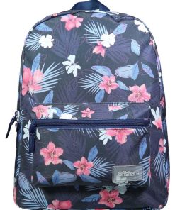 BAGTROTTER Sac à dos 1 compartiment Offshore Hibiscus Fleurs Bleu - Bleu