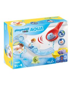 Playmobil 70637 1.2.3 Aqua : Grand toboggan aquatique et animaux marins - N/A