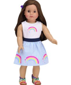 Sophia's - 18" Poupee - Rainbow Stripe Jirt & Tank - White - N/A