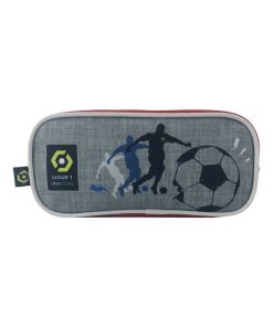BAGTROTTER Trousse scolaire rectangulaire Ligue 1 Uber Eats Football Grise - Gris