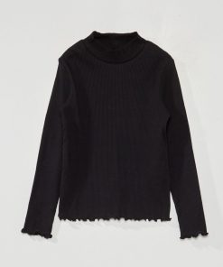 Sous-pull en maille côtelée - noir