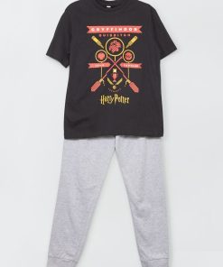 Pyjama long 'Quidditch' - 2 pièces - noir/gris