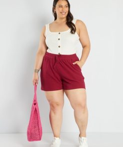 Short en maille - Bordeaux