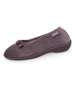 Chaussons ballerines talon Femme Gris Foncé - Gris