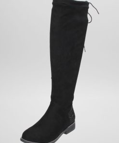 Bottes montantes en suédine - Noir