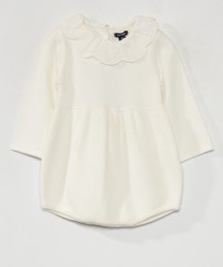 Barboteuse maille tricot - blanc