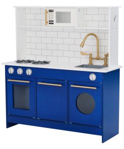 Jeu de cuisine bleu en bois pour enfant Teamson Fille et Garçon TD-12681B - N/A