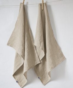 Lot de 2 torchon essuie-vaisselle lin Collection Soline - Beige