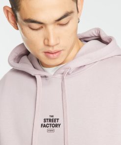 Sweat à capuche avec poche kangourou - Mauve