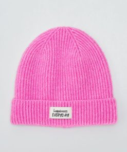 Bonnet en maille - Rose