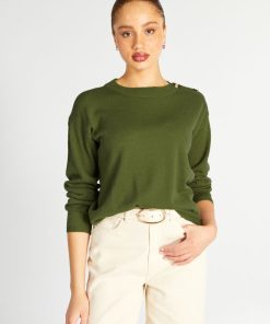 Pull maille douce 'JDY' - Kaki