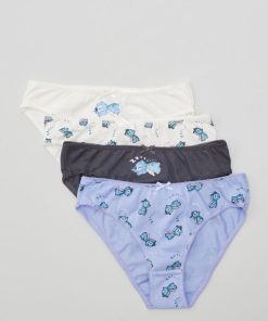 Lot de 4 culottes 'Stitch' - Gris/bleu