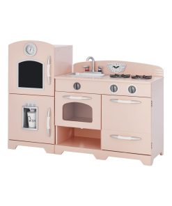 Cuisine enfant Little Chef dinette en bois rose fille garçon jeux TD-11413P - N/A