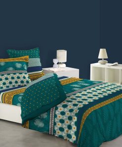 Parure de Drap avec taies d'oreiller Graphique Leuralys - Multicolore