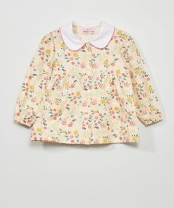Tablier fleuri - Beige