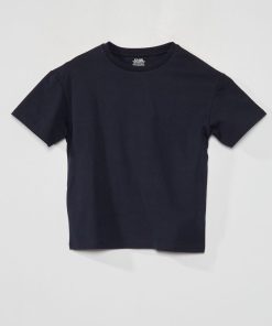 T-shirt en jersey uni - Bleu