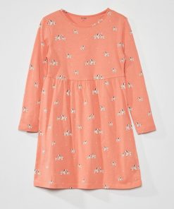 Robe évasée imprimé 'zèbre' - Orange