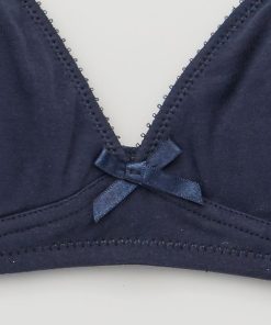 Soutien-gorge triangle en coton - bleu marine