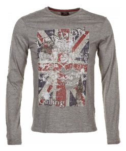 T-shirt manches longues garçon EGALANT - Gris