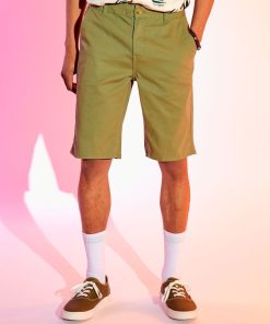 Bermuda chino droit - vert lichen